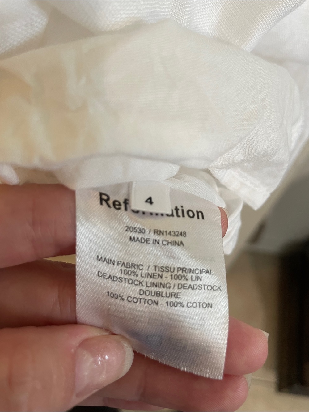 Reformation- Andie Linen White Slip Dress - Picture 7 of 10